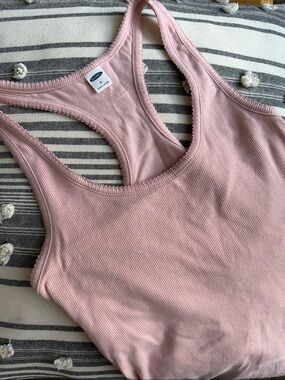 Old Navy Dusty Pink Ribbed Racerback Tank Top